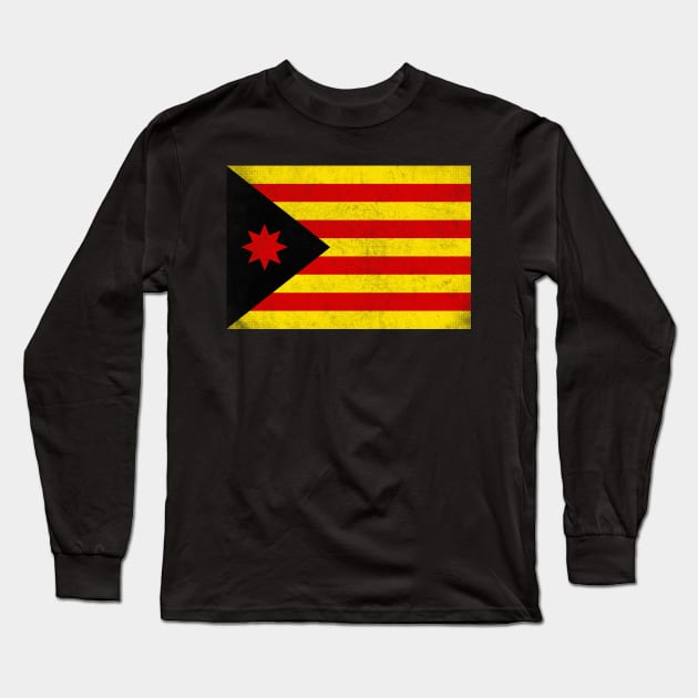 Estelada Anarquista - Vintage Faded Look Design Long Sleeve T-Shirt by DankFutura